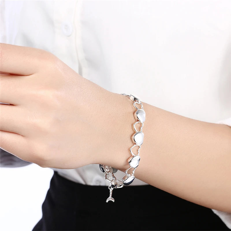 Pulseira de Coração Eterno em Prata 925