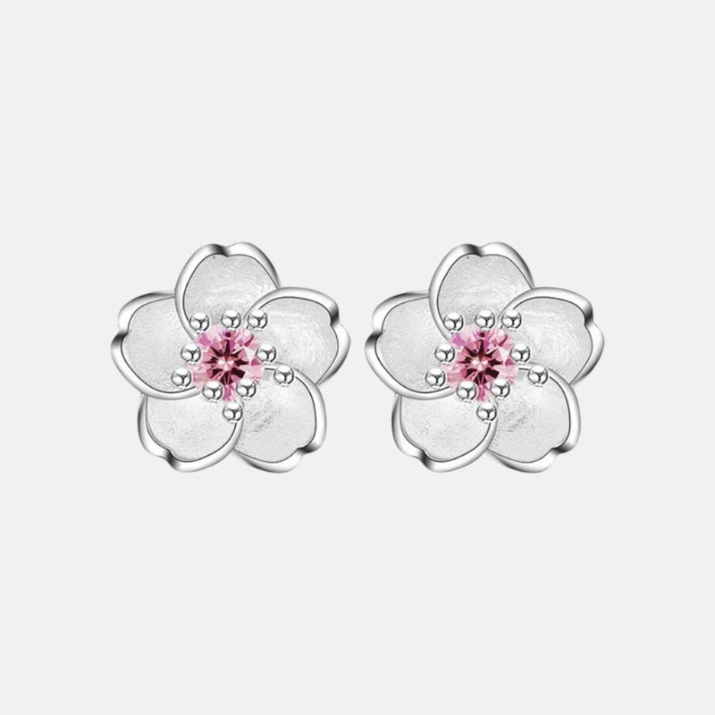 Brincos Floral em Prata 925