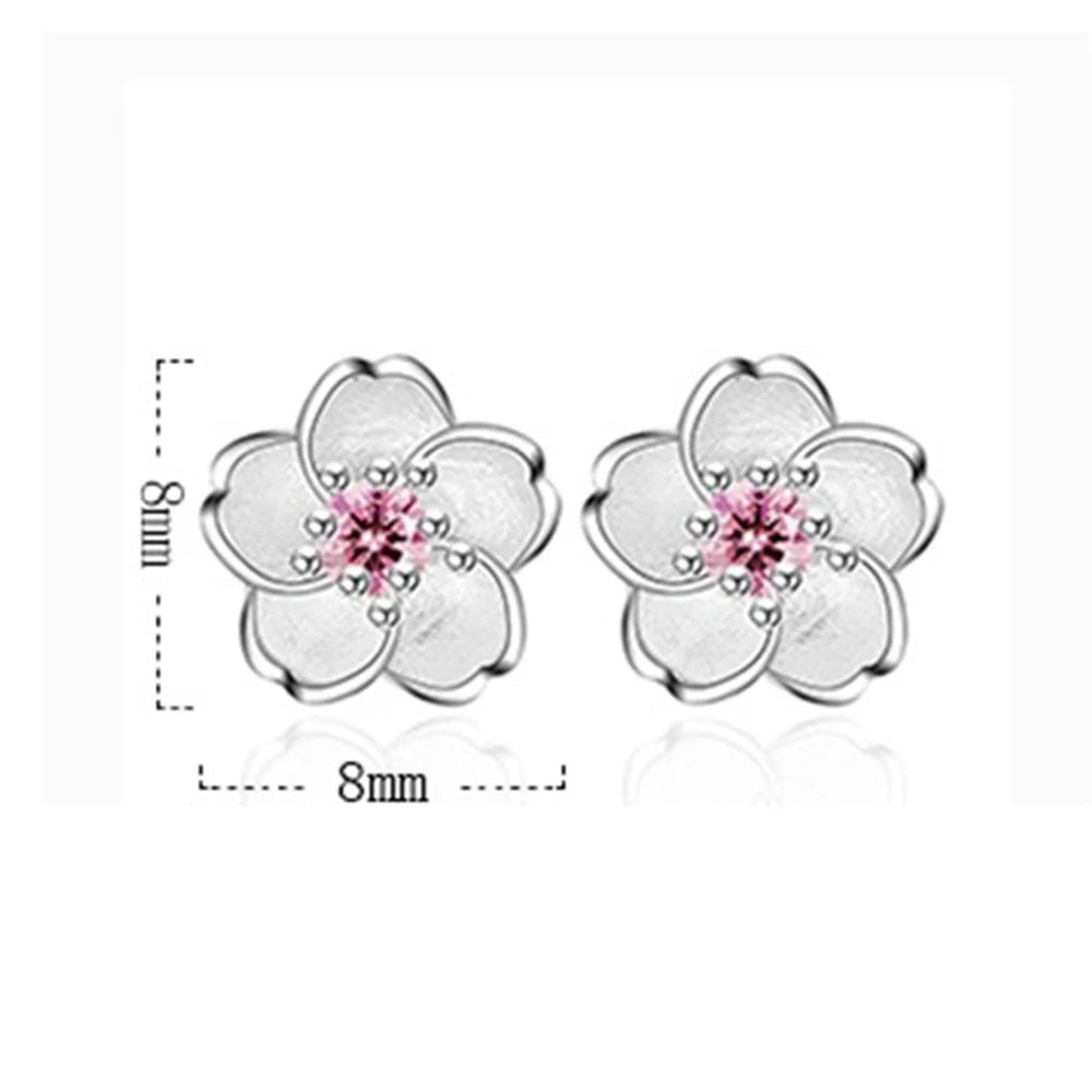 Chshine 925 prata esterlina moda feminina fungo ornamentos romântico cereja pequenos brincos limpos rosa roxo jóias de luxo