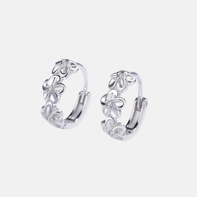 Brincos de Prata Encanto Floral em Prata 925