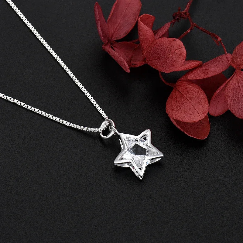 925 estrelas de prata esterlina para mulheres, moda coreana, jóias brilhantes, acessórios de casamento, presentes de festa, bonito, novo
