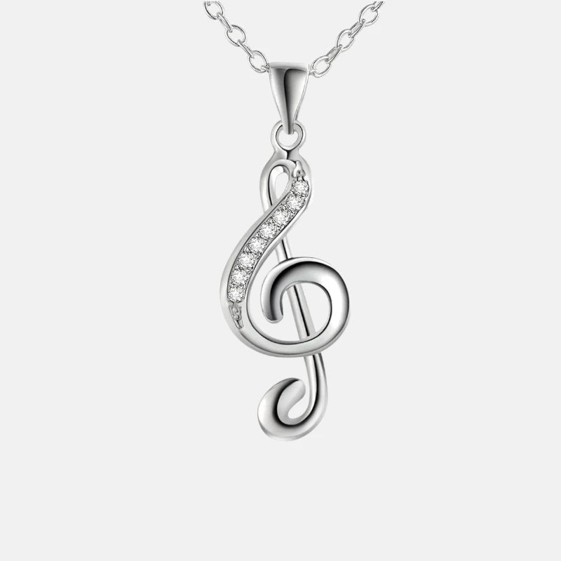 Colar Notas Musicais em Prata 925