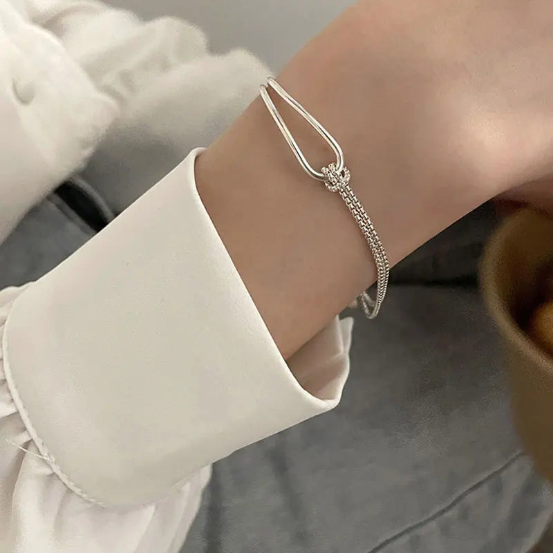925 prata esterlina dupla camada céu estrelado pulseira assimétrica oco pulseira personalizada moda jóias entrega gratuita