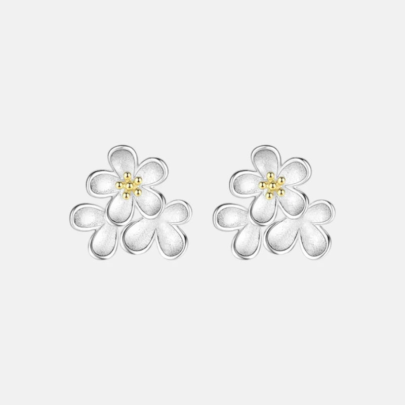 Brincos Trio de Margaridas em Prata 925