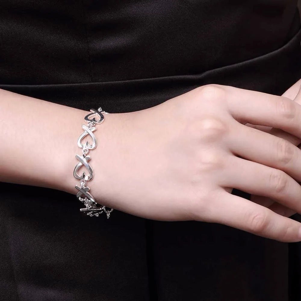 Pulseira Coração Infinito em Prata 925